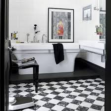 czarno biała łazienka art deco